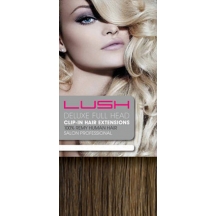 22" Deluxe Double Wefted Clip In Human Hair Extensions #6/27 - Medium Brown/ Caramel Mix